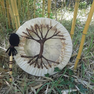 Tressage arbre de vie manche en bois